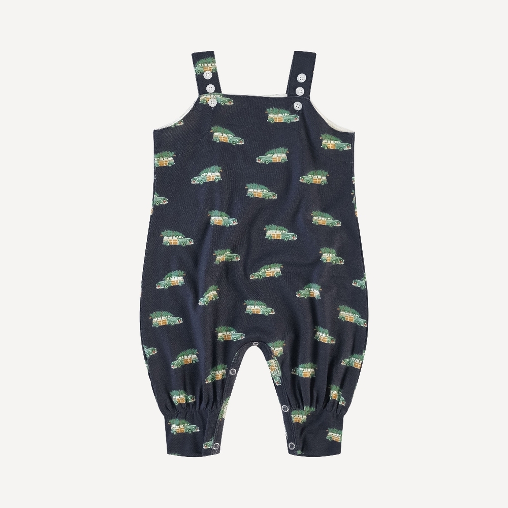 NWT 3T Kate Quinn Button Strap Cuffed Overall Holiday Car 🌲 Christmas Bamboo